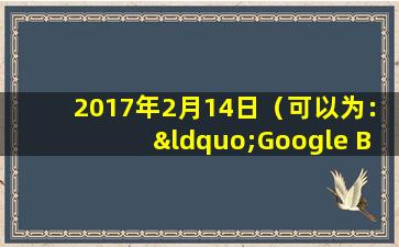2017年2月14日（可以为：“Google Brain发布首个AI翻译工具”）